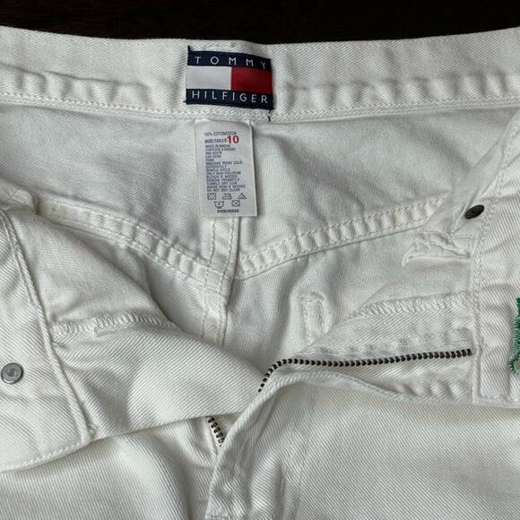 RARE Tommy Hilfiger Wide Leg High Rise Jeans White Size 10 Vintage 90s - Picture 15 of 15